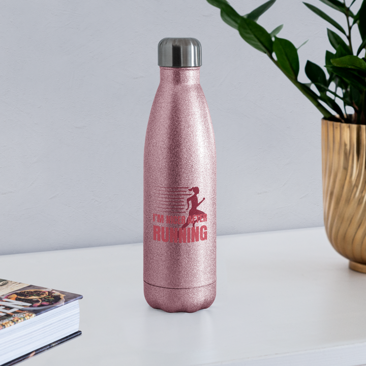 Water Bottle - Running - pink glitter