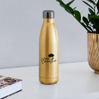 Water Bottle - Breathe - gold glitter