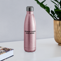 Water Bottle - Nobody - pink glitter