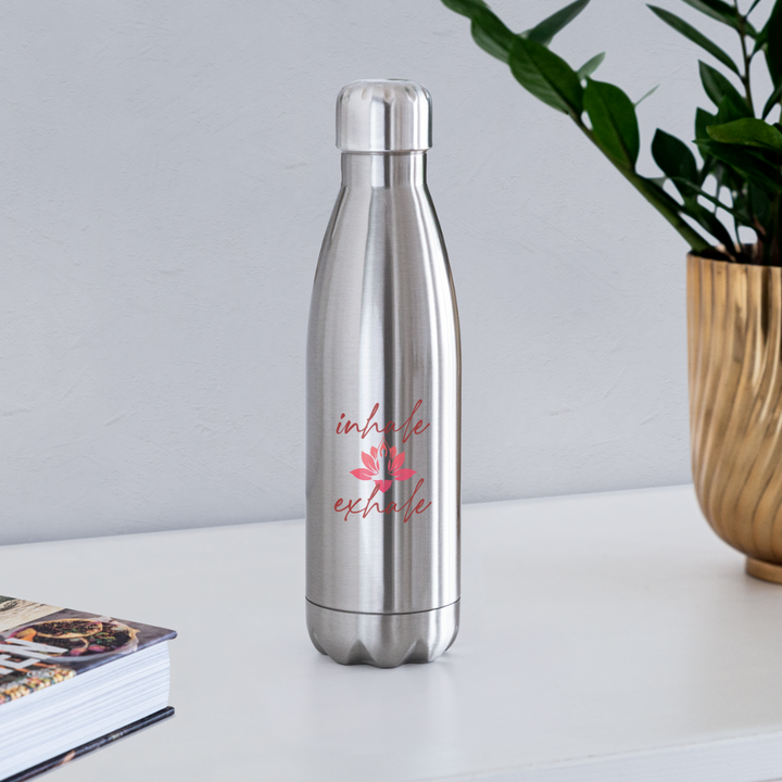 Water Bottle - Inhale - silver