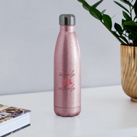 Water Bottle - Inhale - pink glitter