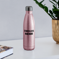 Water Bottle - Stress Less - pink glitter