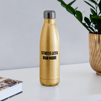 Water Bottle - Stress Less - gold glitter