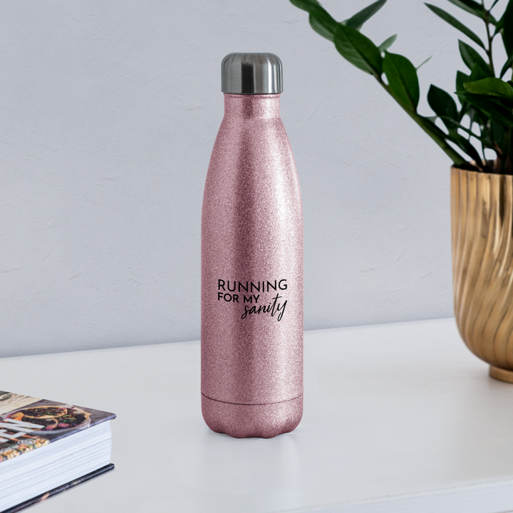 Water Bottle - Sanity - pink glitter