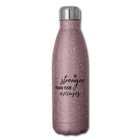 Water Bottle - Stronger - pink glitter