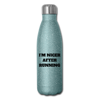 Water Bottle - Nicer - turquoise glitter