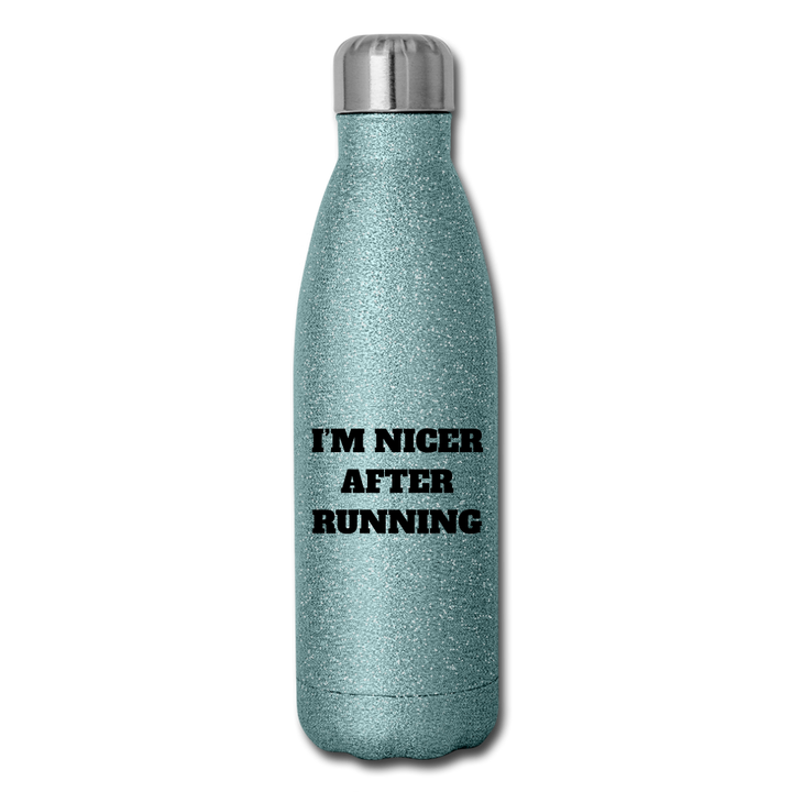 Water Bottle - Nicer - turquoise glitter