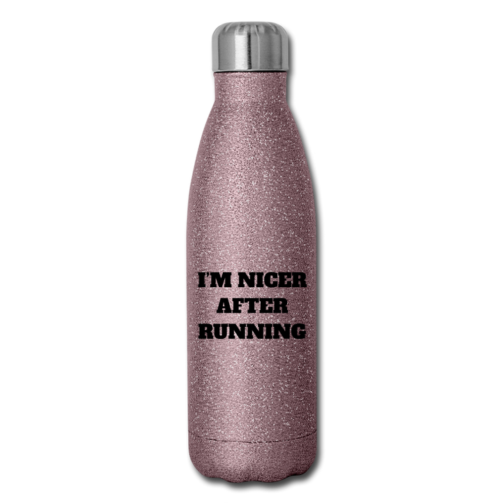 Water Bottle - Nicer - pink glitter