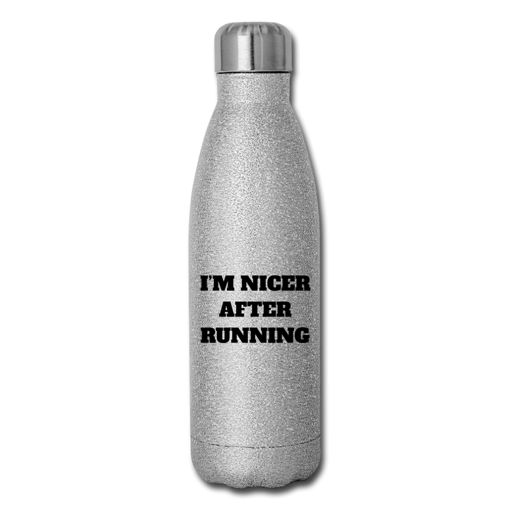 Water Bottle - Nicer - silver glitter